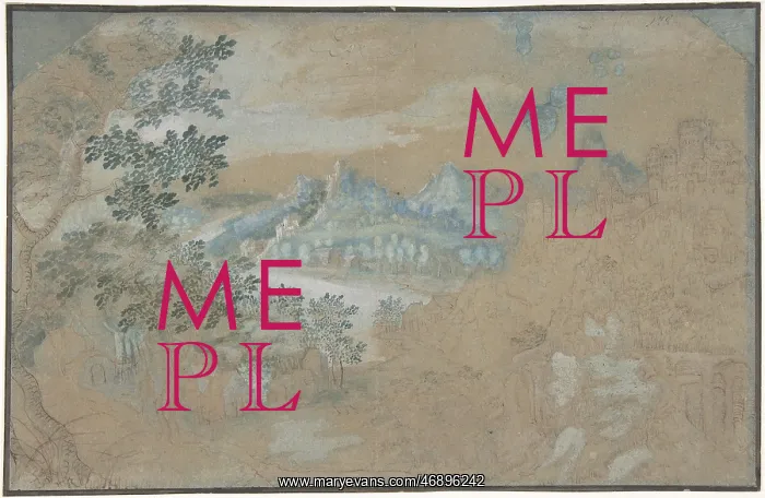 : Landscape, n.d. Pen and brown ink, brush and : Landscape, n.d. Pen and brown ink, brush and