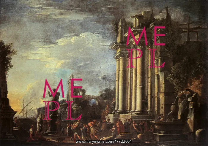 : Landscape with Roman Ruins and a Sacrificial Scene : Landscape with Roman Ruins and a Sacrificial Scene
