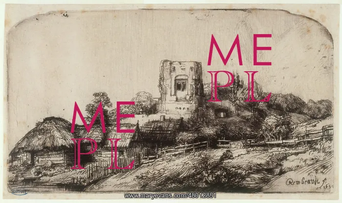 : Landscape with a squared tower : Landscape with a squared tower
