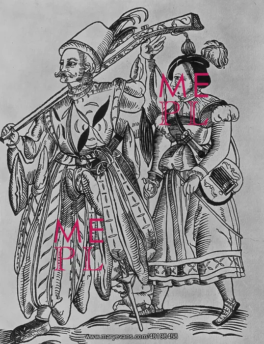 : A landsknecht with a camp follower : A landsknecht with a camp follower