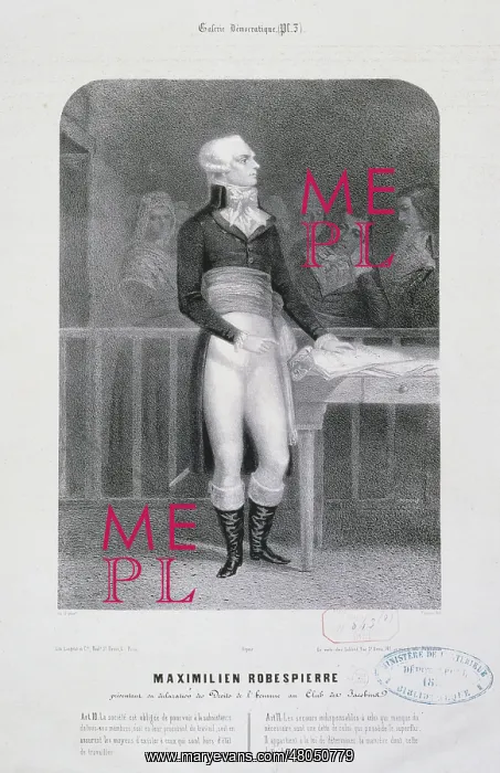 : Langelot. Democratic Gallery: Maximilien Robespierre : Langelot. Democratic Gallery: Maximilien Robespierre