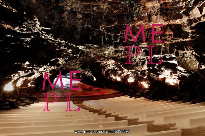 : Lanzarote. High angle view of Jameos del Agua nightclub : Lanzarote. High angle view of Jameos del Agua nightclub