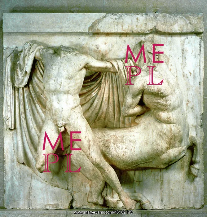 : A Lapith fighting a Centaur, Parthenon Frieze; : A Lapith fighting a Centaur, Parthenon Frieze;