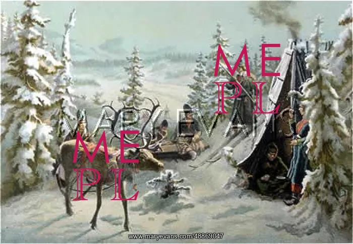 : Lapps in a winter camp in Lapland : Lapps in a winter camp in Lapland