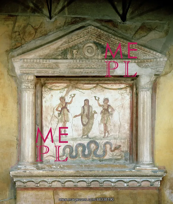 : Lararium decorated with stuccoes in : Lararium decorated with stuccoes in