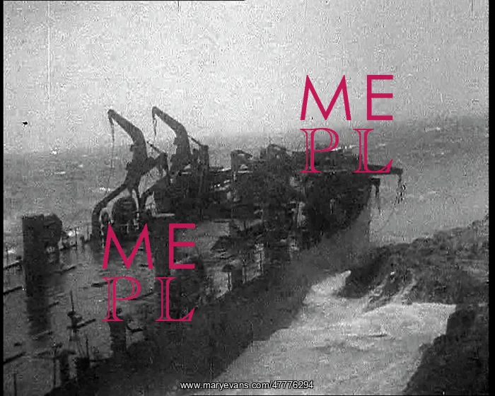 : A Large Allied Landing Craft Being Battered : A Large Allied Landing Craft Being Battered