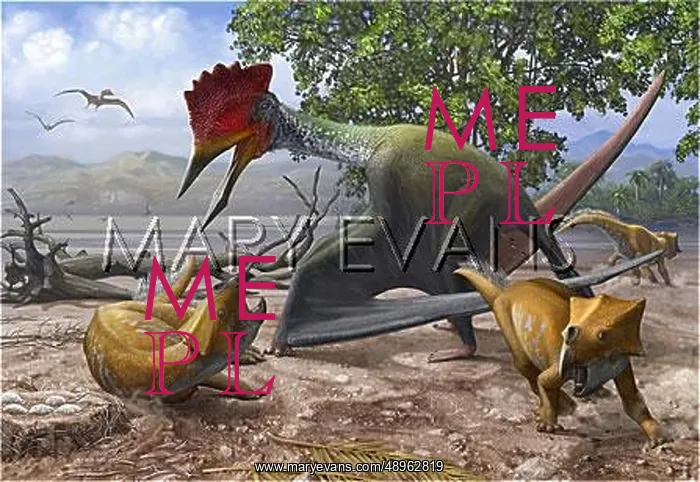 : A large Bakonydraco pterosaur attacking a nest of small ? : A large Bakonydraco pterosaur attacking a nest of small ?