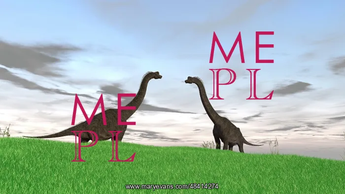 : Two large Brachiosaurus in a grassy field : Two large Brachiosaurus in a grassy field