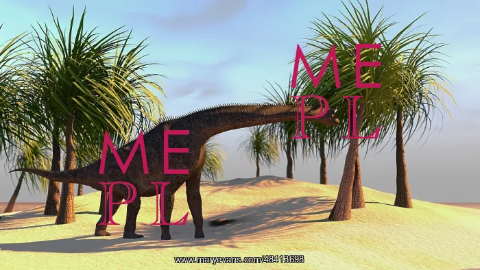 : Large Brachiosaurus grazing : Large Brachiosaurus grazing