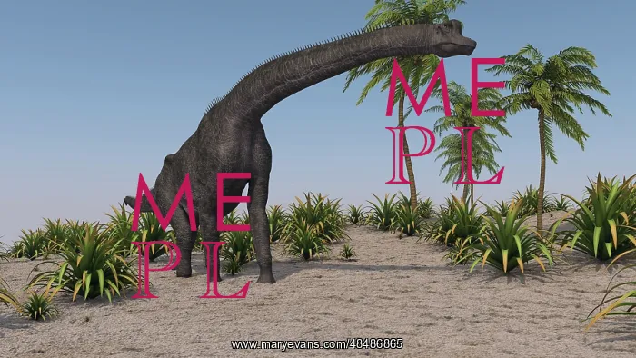: Large Brachiosaurus grazing : Large Brachiosaurus grazing