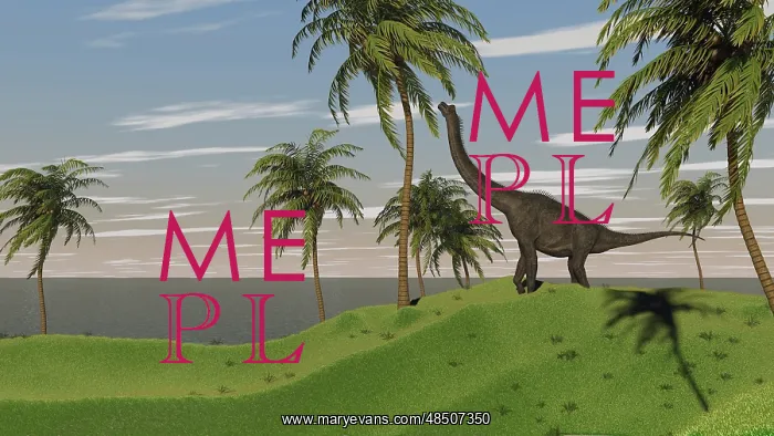 : Large Brachiosaurus grazing : Large Brachiosaurus grazing