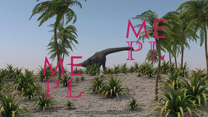 : Large Brachiosaurus grazing : Large Brachiosaurus grazing