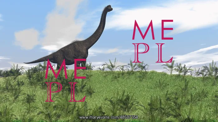 : Large Brachiosaurus grazing in an open field : Large Brachiosaurus grazing in an open field
