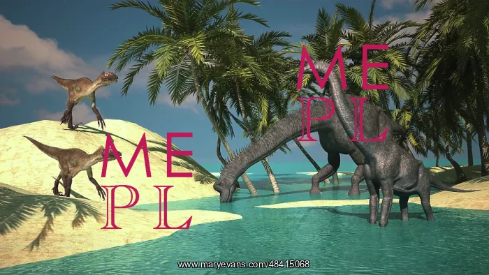 : Two large Brachiosaurus grazing in shallow waters as two ? : Two large Brachiosaurus grazing in shallow waters as two ?