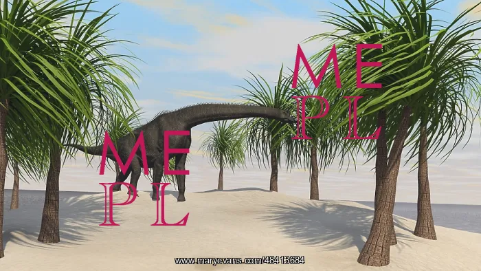 : Large Brachiosaurus grazing on trees : Large Brachiosaurus grazing on trees