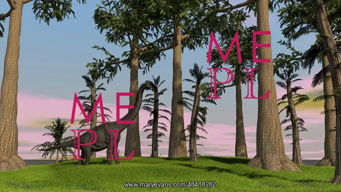 : Large Brachiosaurus grazing among trees : Large Brachiosaurus grazing among trees