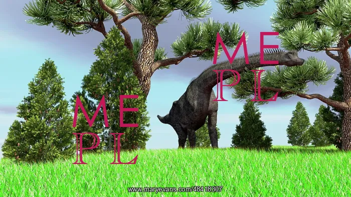 : Large Brachiosaurus grazing among trees : Large Brachiosaurus grazing among trees