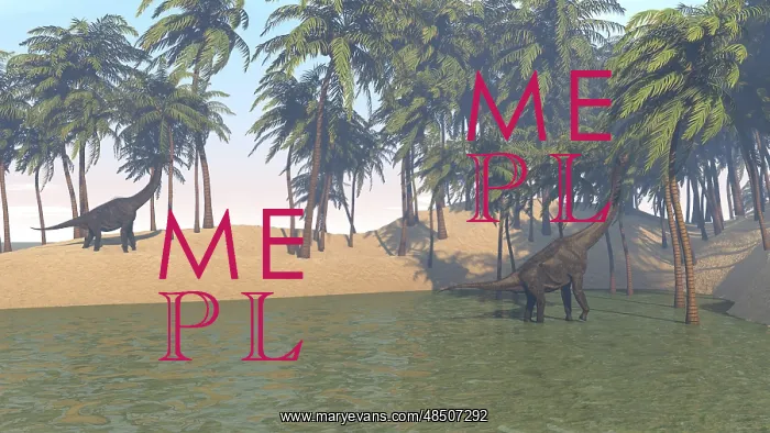 : Large Brachiosaurus grazing in a tropical climate : Large Brachiosaurus grazing in a tropical climate