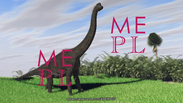 : Large Brachiosaurus in an open field : Large Brachiosaurus in an open field