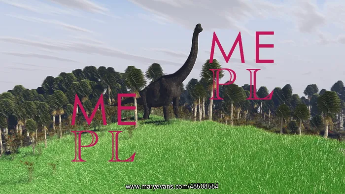 : Large Brachiosaurus in an open field : Large Brachiosaurus in an open field