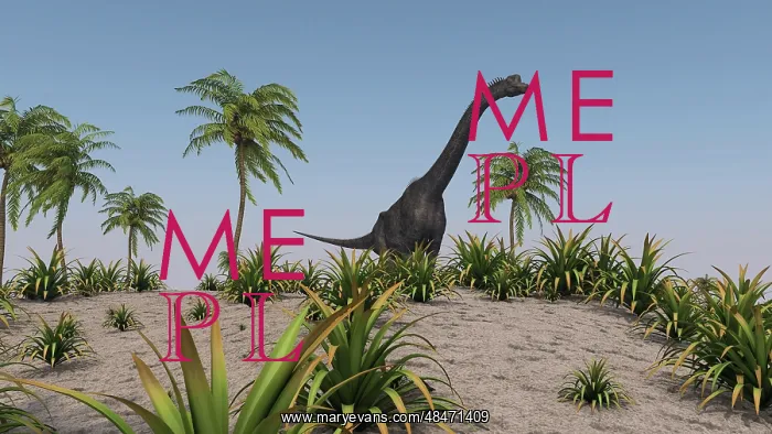 : Large Brachiosaurus roaming a prehistoric environment : Large Brachiosaurus roaming a prehistoric environment