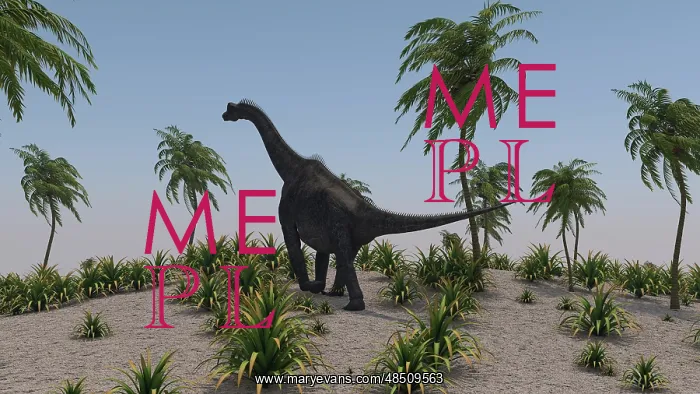 : Large Brachiosaurus roaming a prehistoric environment : Large Brachiosaurus roaming a prehistoric environment