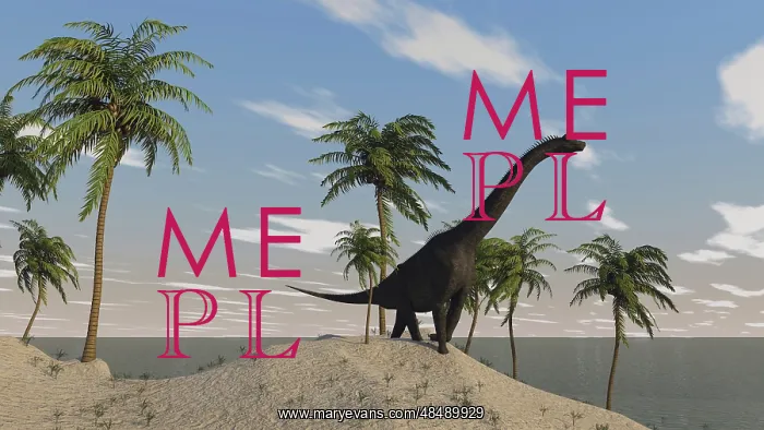 : Large Brachiosaurus roaming an tropical climate landscape : Large Brachiosaurus roaming an tropical climate landscape