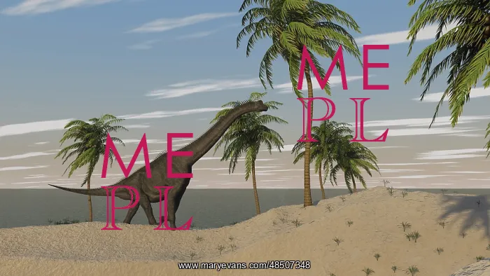 : Large Brachiosaurus roaming an tropical climate landscape : Large Brachiosaurus roaming an tropical climate landscape