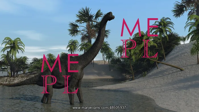 : Large Brachiosaurus in shallow water : Large Brachiosaurus in shallow water