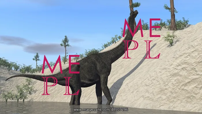 : Large Brachiosaurus standing in a lake : Large Brachiosaurus standing in a lake