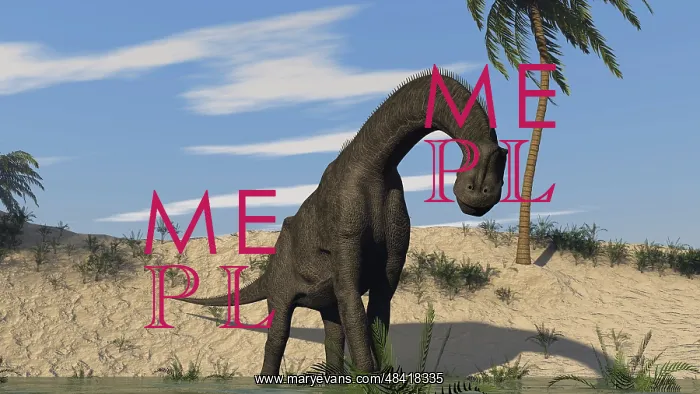 : Large Brachiosaurus standing in water : Large Brachiosaurus standing in water