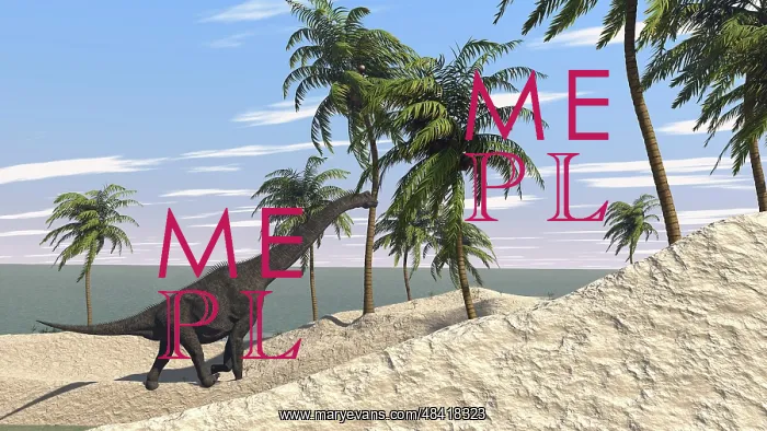 : Large Brachiosaurus in a tropical environment : Large Brachiosaurus in a tropical environment