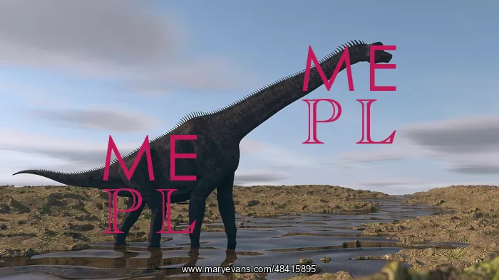 : Large Brachiosaurus walking along a dry riverbed : Large Brachiosaurus walking along a dry riverbed