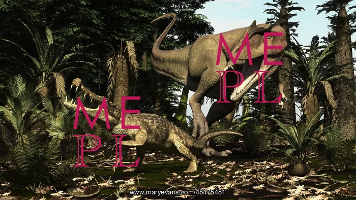 : A large Carcharodontosaurus attacks a Kaprosuchus : A large Carcharodontosaurus attacks a Kaprosuchus