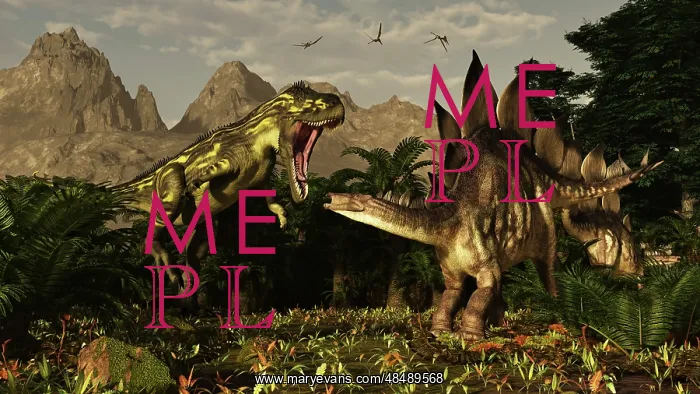 : A large carnivorous Torvosaurus preying on a Stegosaurus : A large carnivorous Torvosaurus preying on a Stegosaurus
