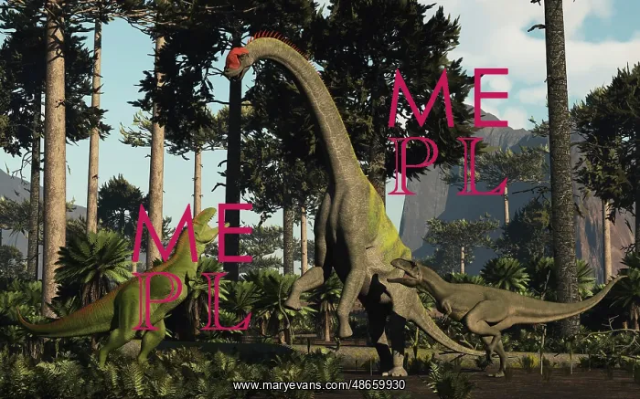 : A large Chubutisaurus is a attacked by a pair : A large Chubutisaurus is a attacked by a pair