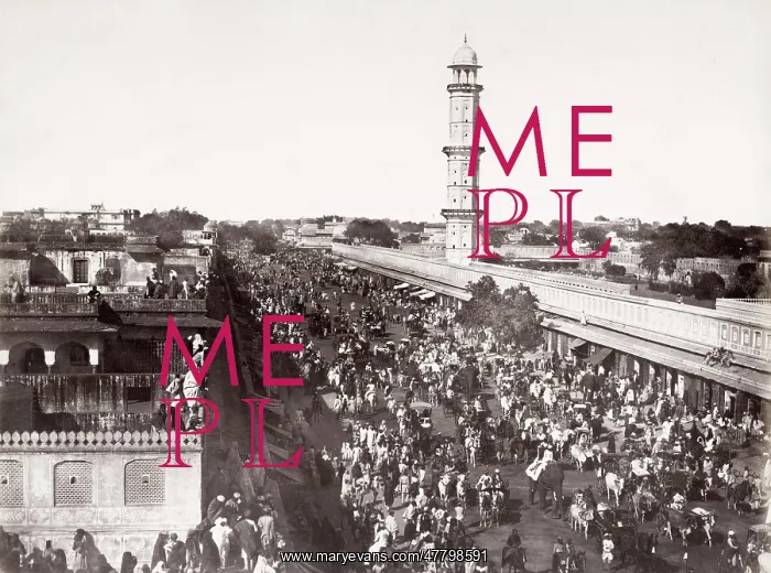 : Large colonial procession, India, Jaipur, Jeypore c.1880's : Large colonial procession, India, Jaipur, Jeypore c.1880's