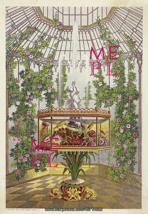 : A large conservatory containing an aquarium : A large conservatory containing an aquarium