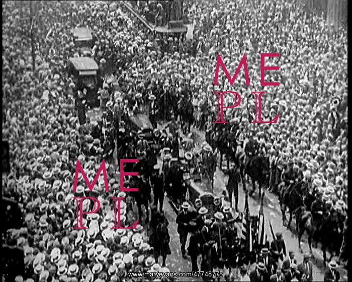 : A Large Crowd Watching a Ticker Tape Parade : A Large Crowd Watching a Ticker Tape Parade