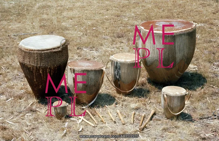 : Large drum, from Uganda, others from Tanzaniz. All : Large drum, from Uganda, others from Tanzaniz. All