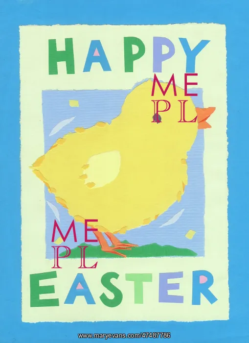  : Large Easter Chick and Happy Easter