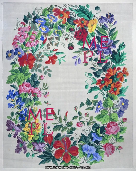 : Large Floral Oval – woolwork design : Large Floral Oval – woolwork design