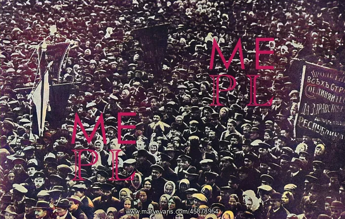 : Large gathering during Revolution, Petrograd, Russia : Large gathering during Revolution, Petrograd, Russia
