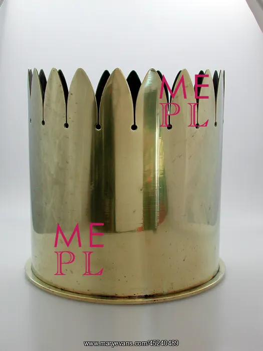 : Large German Howitzer shell-case in form of a jardiniere : Large German Howitzer shell-case in form of a jardiniere