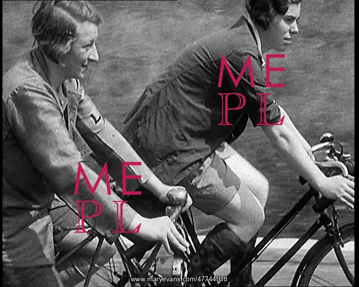 : Large Group of Civilians Riding Bicycles Through : Large Group of Civilians Riding Bicycles Through