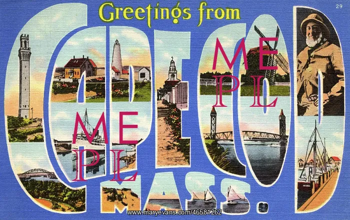 : Large Letter Card - Greetings from Cape Cod, Massachusetts : Large Letter Card - Greetings from Cape Cod, Massachusetts