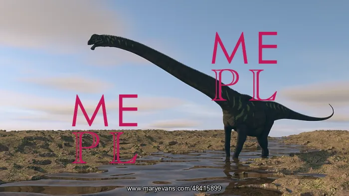 : Large Mamenchisaurus walking along a dry riverbed : Large Mamenchisaurus walking along a dry riverbed