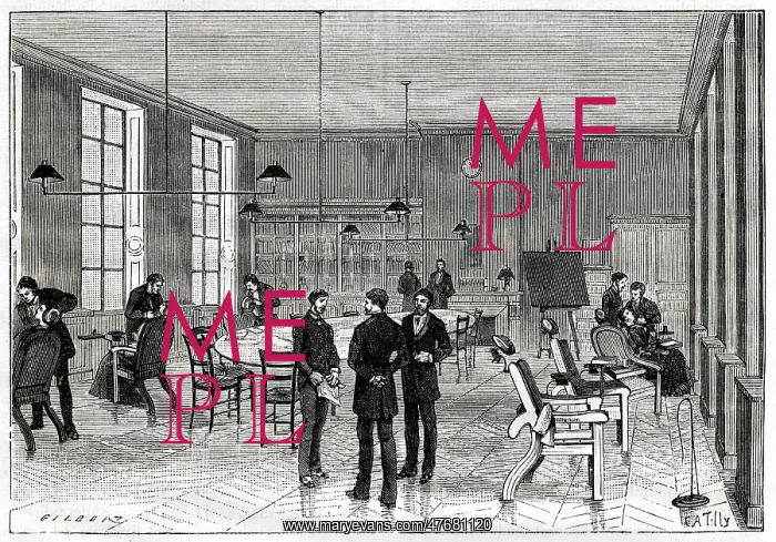 : Large operating room, Dental School, Paris, France 1885 : Large operating room, Dental School, Paris, France 1885