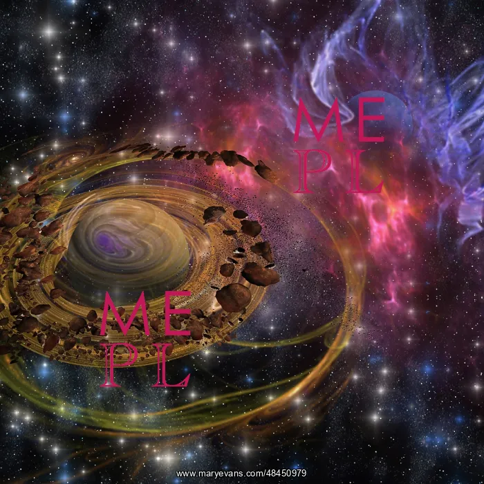 : Large rocks swirl around and form a planet in the cosmos : Large rocks swirl around and form a planet in the cosmos