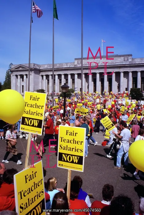: Large Teachers Rally Protesting for Salary Increase : Large Teachers Rally Protesting for Salary Increase